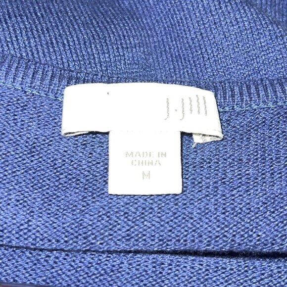 J.Jill Blue Crew Neck Long Sleeve Knit Sweater Women's Size Medium - Picture 4 of 6